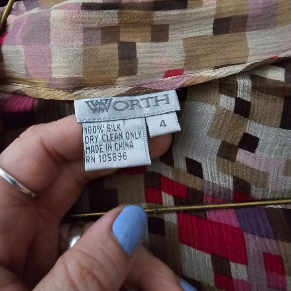 Retro silk blouse by Worth - Picture 2 of 3